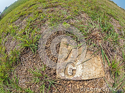 Area made safe by Mines Advisory Group. Xiangkhoang Plateau Editorial Stock Photo